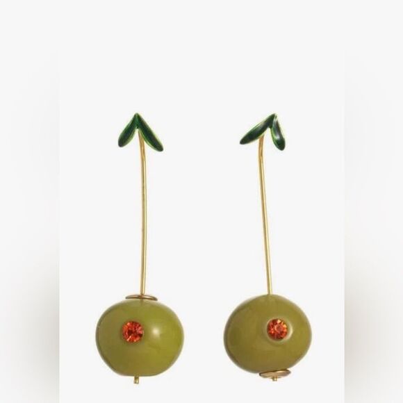Anthropologie Jewelry - Olive Green Drop Earrings #1705